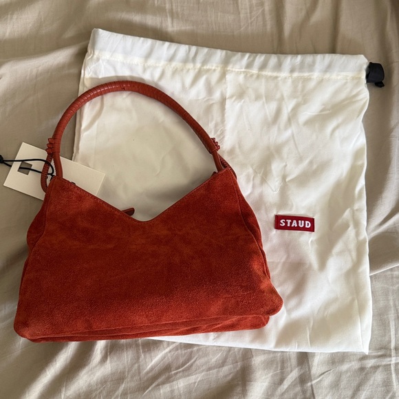 NWT STAUD Valerie Shoulder Bag, Auburn Suede - Picture 6 of 12